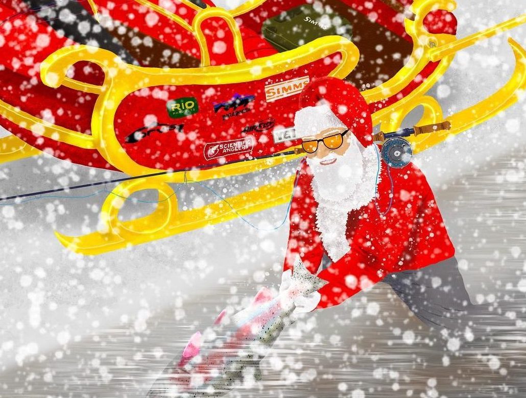 イオンモール札幌発寒　化粧品専門店BellTolls　クリスマス　サンタクロース　フライフィッシング